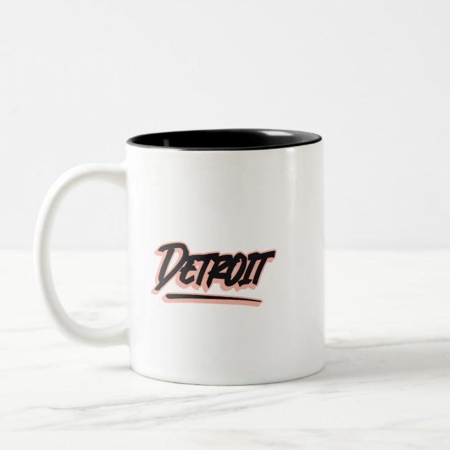 Detroit Graffiti Style Zweifarbige Tasse (Links)