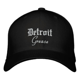 Detroit Grease Flex Fit Wool Baseball Cap Black Bestickte Kappe