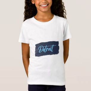 Detroit Handgeschriebener Blue Typografy T - Shirt