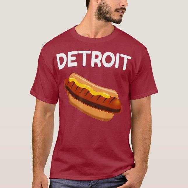 Detroit Hot Dog City Shirt phantastisches Neuartig (Vorderseite)