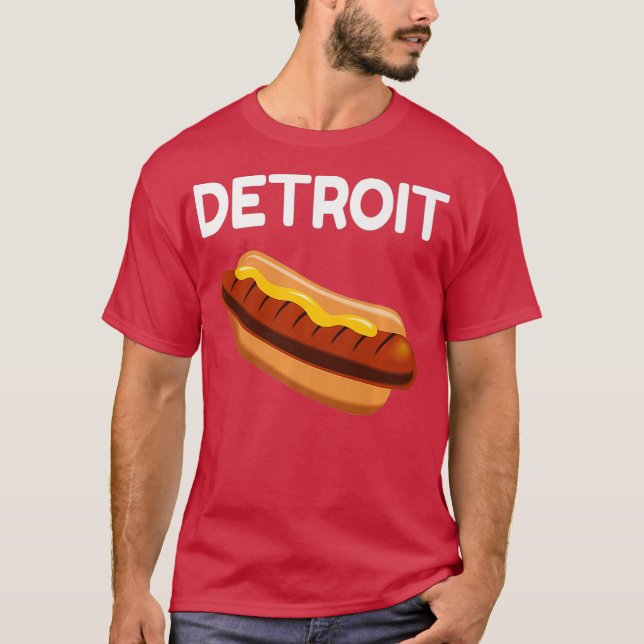 Detroit Hot Dog City Shirt phantastisches Neuartig (Vorderseite)