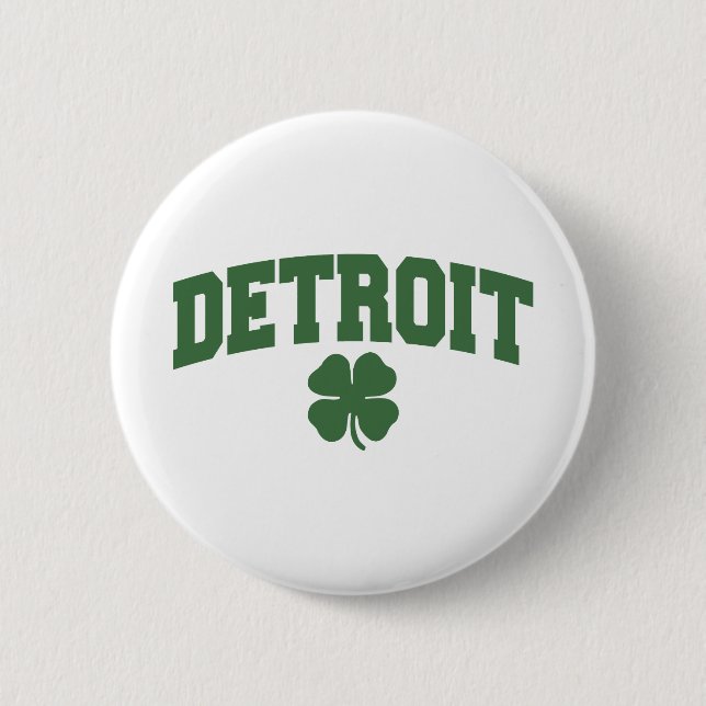 Detroit (irisches Kleeblatt) Button (Vorderseite)