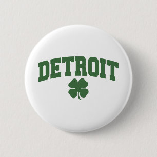 Detroit (irisches Kleeblatt) Button