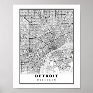 Detroit-Karte Poster
