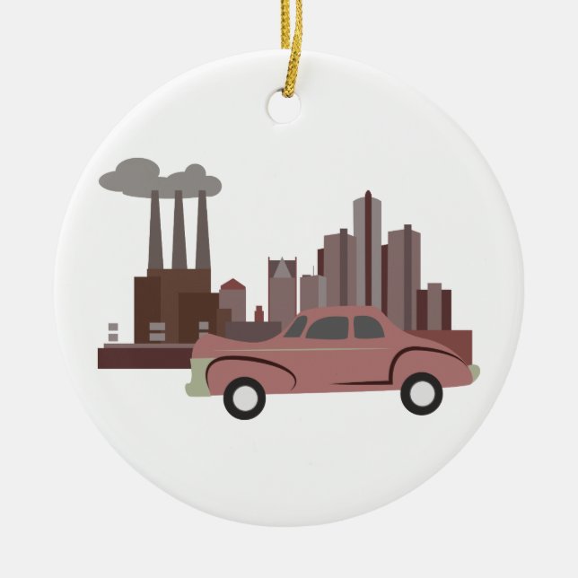 Detroit Keramik Ornament (Vorne)