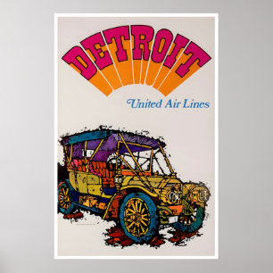 Detroit Kunst Michigan Reiseplakat Vereinigte Druc Poster