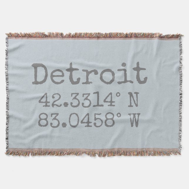 Detroit Latitude Longitude Decke (Vorderseite)