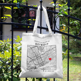 Detroit Liebe Locator | City Map Wedding Welcome Tragetasche