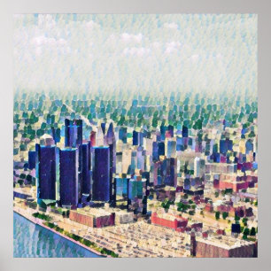 Detroit-Malerei Poster