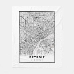 Detroit Map Fleecedecke