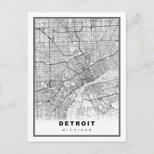 Detroit Map Postkarte (Vorderseite)
