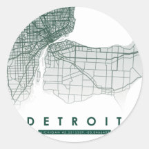 Detroit Map Stickers