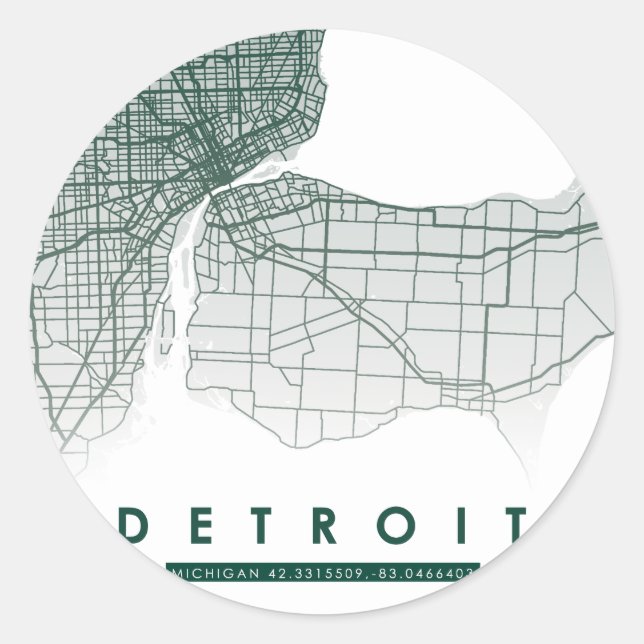 Detroit Map Stickers (Vorderseite)