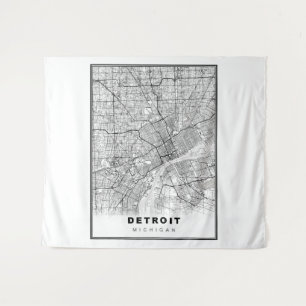 Detroit Map Wandteppich