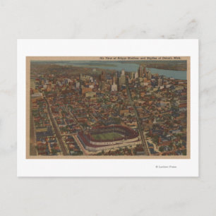 Detroit, MI - Baseball-Stadion für Luftbriggs Postkarte