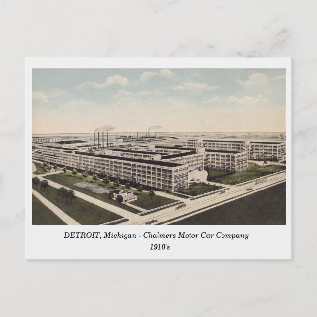 Detroit MI, Chalmers Motor Car Co alte Postkarte (Vorderseite)