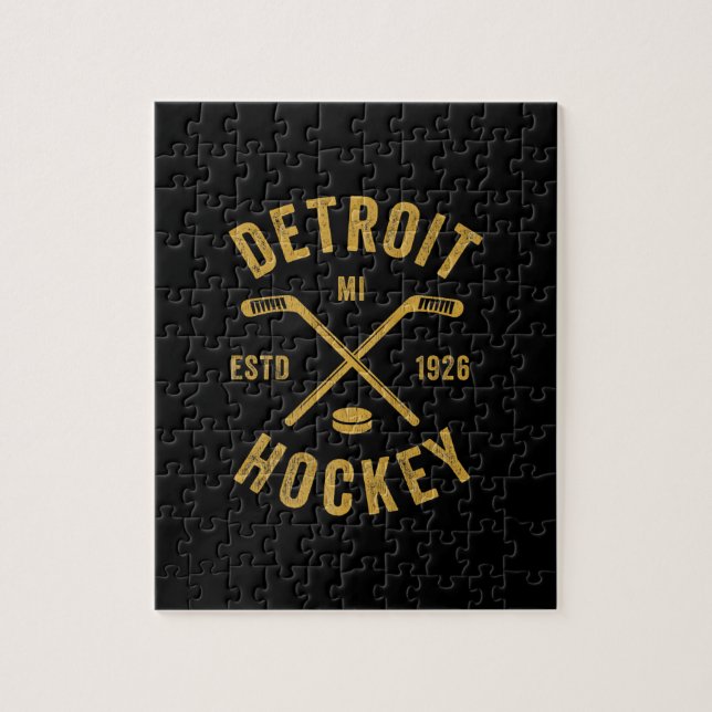 Detroit Mi Ice Hockey Sticks Premium Puzzle (Vertikal)