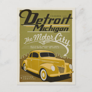 Detroit, MI Postkarte