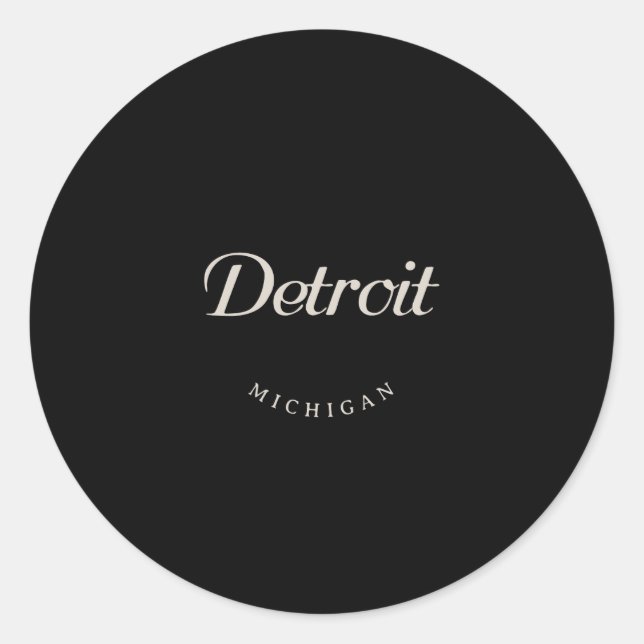 Detroit MI Runder Aufkleber (Vorderseite)