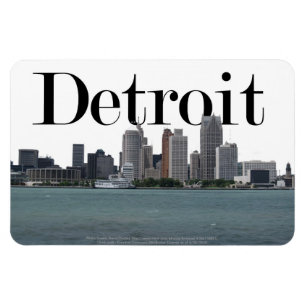 Detroit MI Skyline mit Detroit im Himmel Magnet