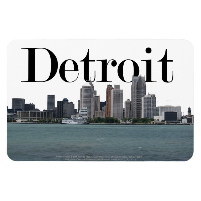 Detroit MI Skyline mit Detroit im Himmel Magnet (Horizontal)