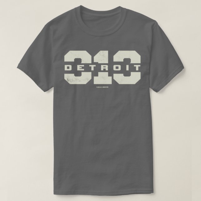 Detroit Michigan 313 Bereichscode T-Shirt (Design vorne)
