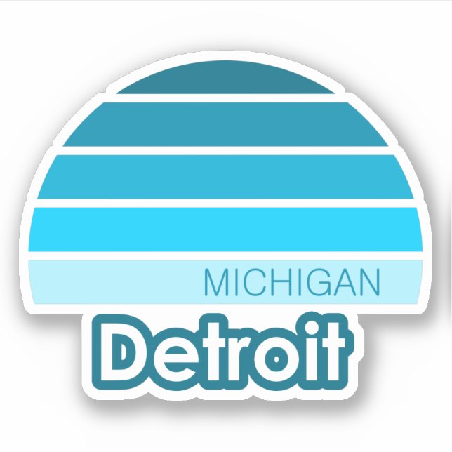 Detroit Michigan Aufkleber (Vorderseite)