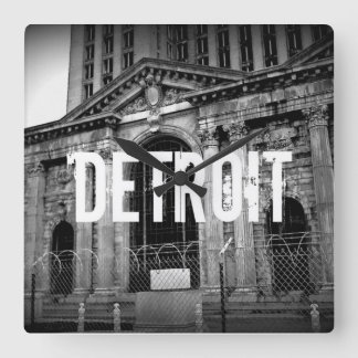 Detroit Michigan Central Station Wall Clock Quadratische Wanduhr