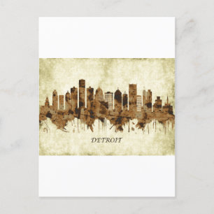 Detroit Michigan Cityscape Feiertagspostkarte