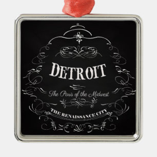 Detroit Michigan - Das Paris des Mittleren Westens Silbernes Ornament