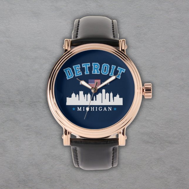 Detroit Michigan Est. 1701 Funny Armbanduhr (Von Creator hochgeladen)