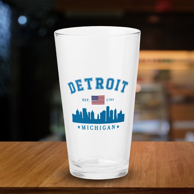 Detroit Michigan Est. 1701 Vintage Glas (Von Creator hochgeladen)