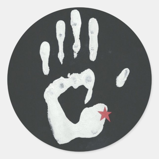 Detroit Michigan Hand Runder Aufkleber (Vorderseite)