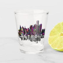 Detroit, Michigan in Graffiti-Schießglas