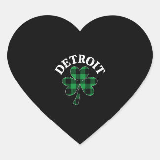 Detroit Michigan Irish Kleeblatt St Patrick's Day Herz-Aufkleber