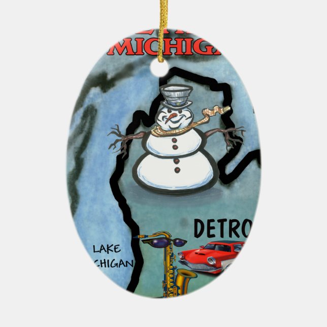Detroit Michigan Keramikornament (Vorne)