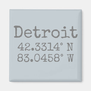 Detroit Michigan Latitude Longitude Schlüsselanhän Magnet