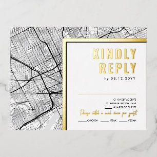 Detroit, Michigan Liebe Locator   UAWG Antwort Folie Einladungspostkarte