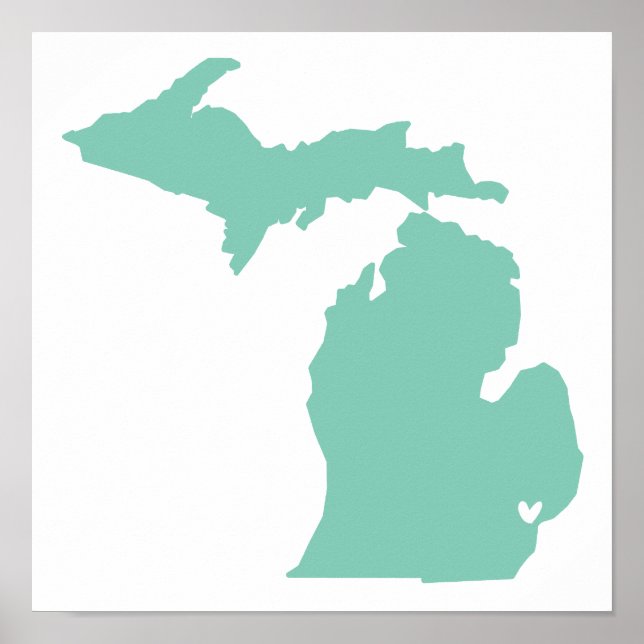 Detroit, Michigan-Liebe Poster (Vorne)