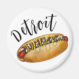 Detroit Michigan MI Coney Island Hot Dog Chili Dog Magnet