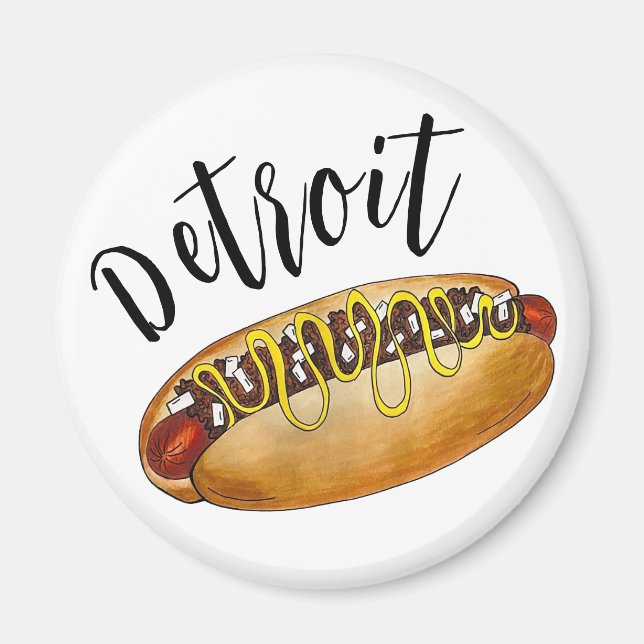 Detroit Michigan MI Coney Island Hot Dog Chili Dog Magnet (Vorne)