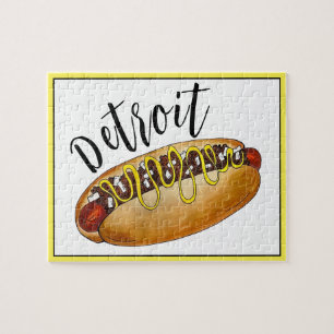 Detroit Michigan MI Coney Island Hot Dog Hotdog Puzzle