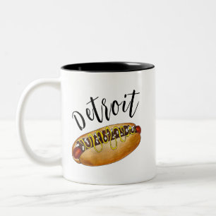 Detroit Michigan MI Coney Island Hot Dog Hotdog Zweifarbige Tasse