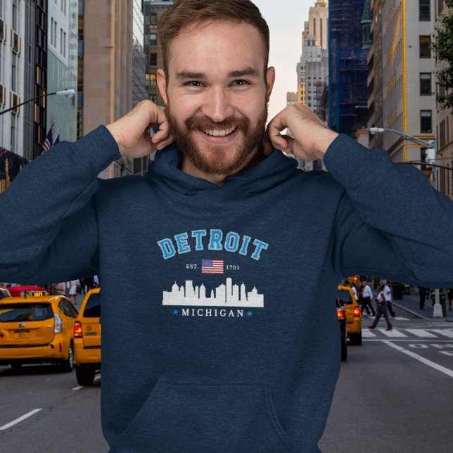 Detroit Michigan Modern Skyline Urban Style Hoodie (Von Creator hochgeladen)