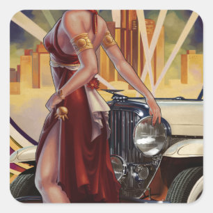 Detroit, Michigan   Motor City Quadratischer Aufkleber