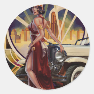 Detroit, Michigan   Motor City Runder Aufkleber