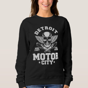 Detroit Michigan Motor City Spark Plug Wings Ridin Sweatshirt