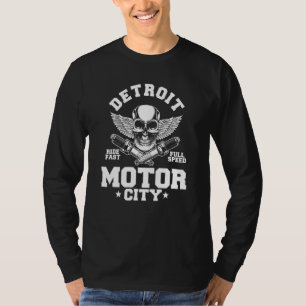 Detroit Michigan Motor City Spark Plug Wings Ridin T-Shirt