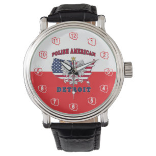 Detroit Michigan Polish Armbanduhr