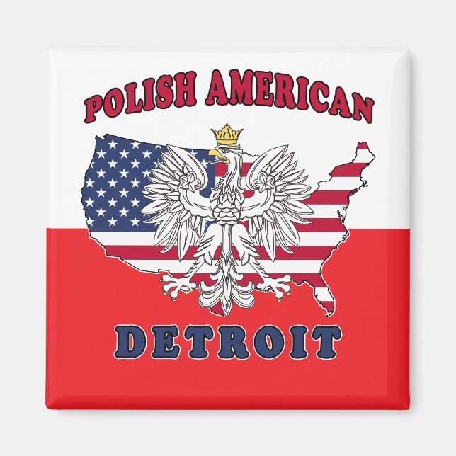 Detroit Michigan Polish Magnet (Vorne)